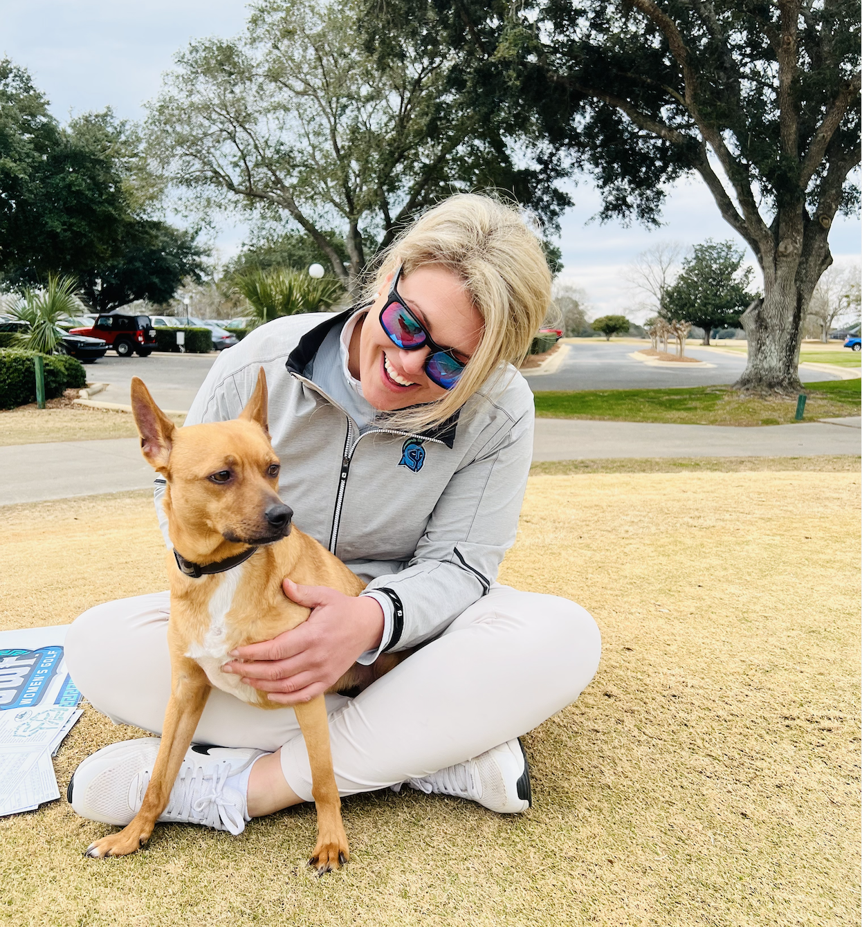 coach with a dog