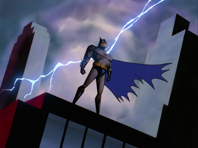 Batman on rooftop from Batman The Animated Series