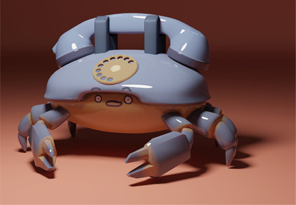 a rotary phone that looks like a crab