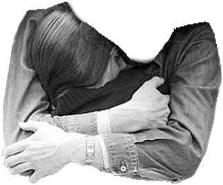 headless man hugging woman